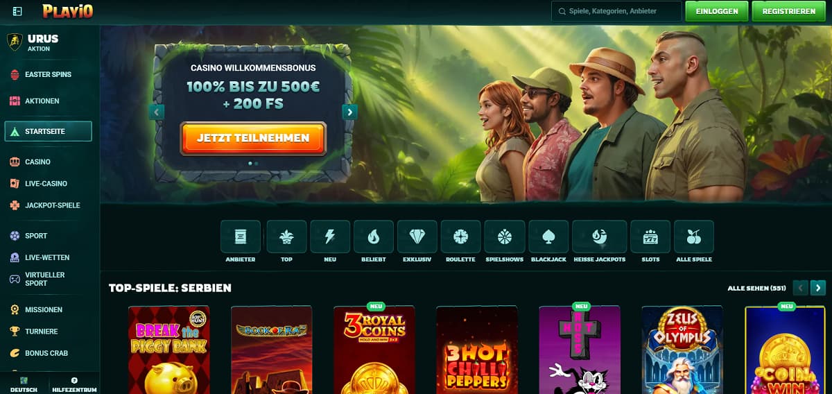 Playio überzeugt als vielseitiges online casino schnelle auszahlung und bietet neben über 6.000 Spielen und Sportwetten tägliche Gewinnchancen durch die beliebten Bonus-Crab-Preise, die das Spielerlebnis auflockern.